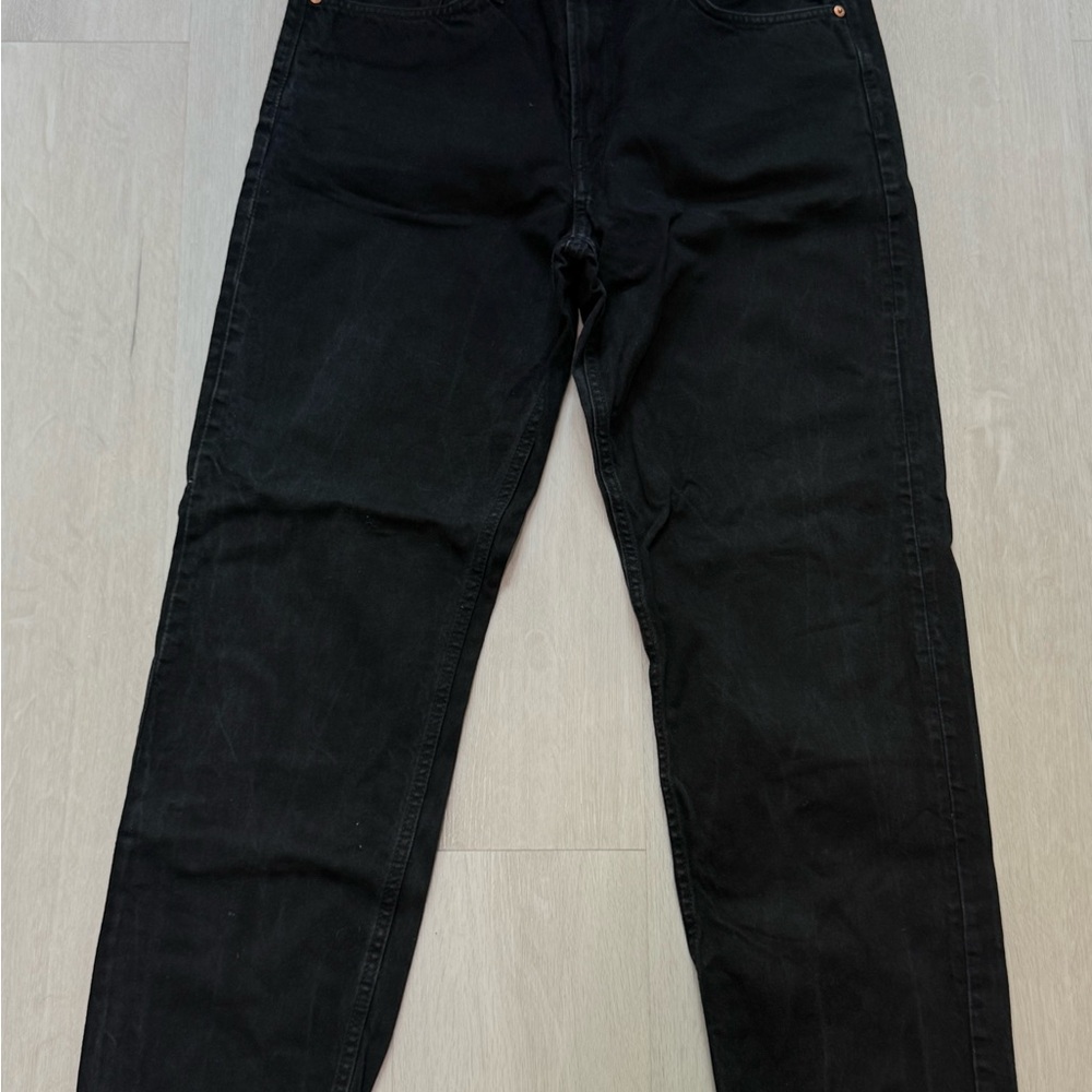 H&M Men's Dark Black Straight Jeans